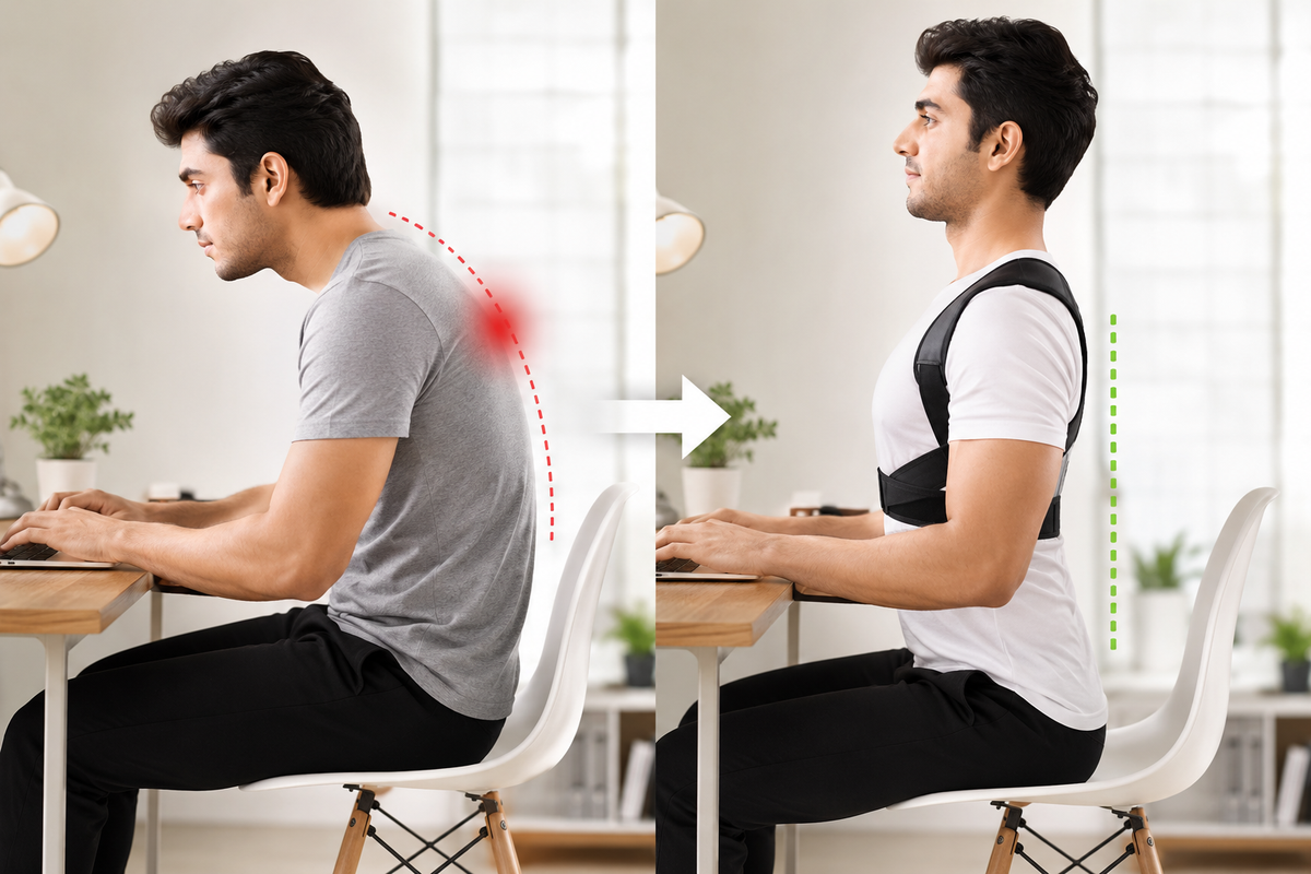 Posture Corrector Free Size Designed to provide exceptional Back Straight And Shoulder Support Belt