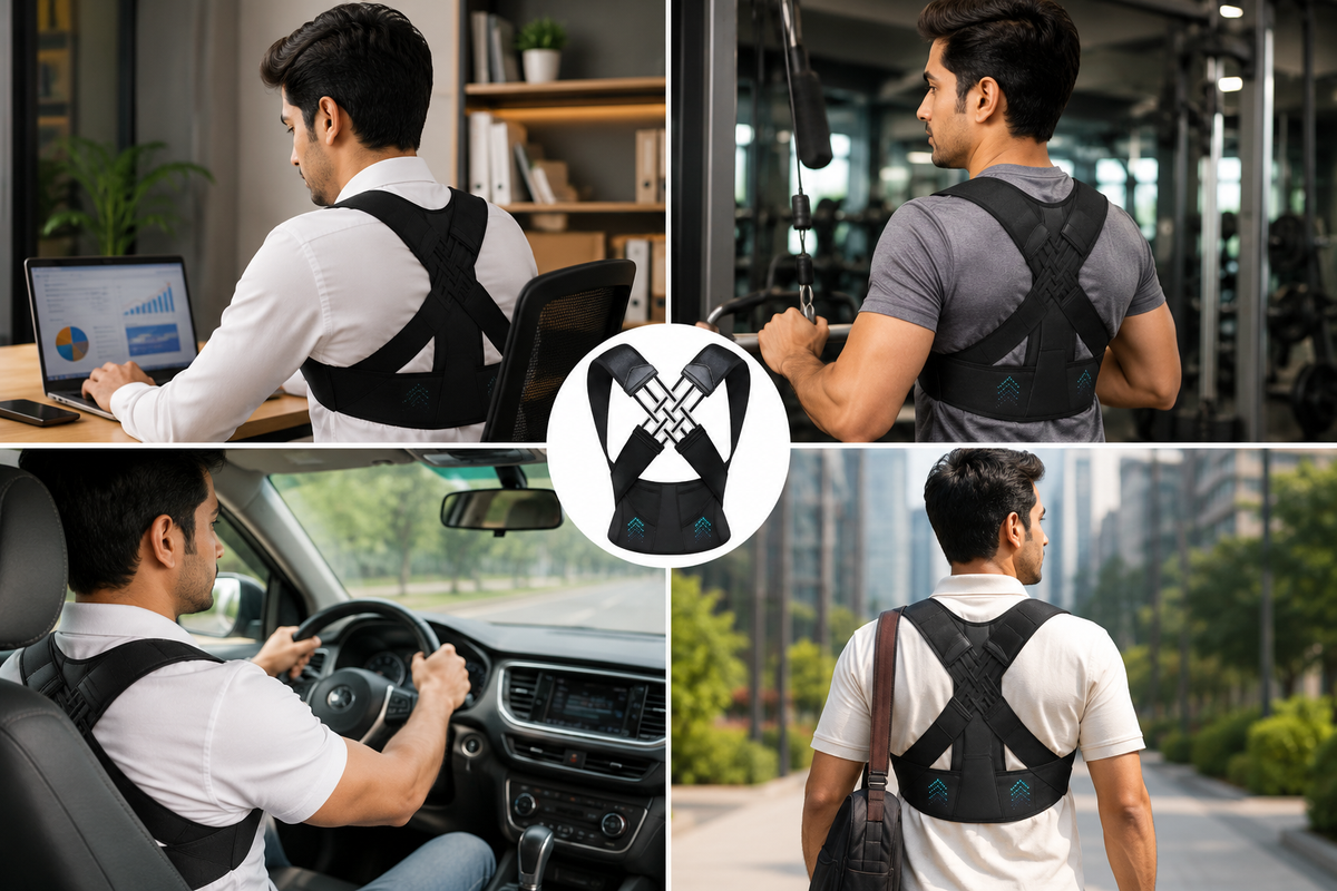 Posture Corrector Free Size Designed to provide exceptional Back Straight And Shoulder Support Belt